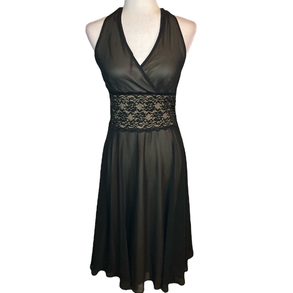 Black lace halter dress - Picture 1 of 6